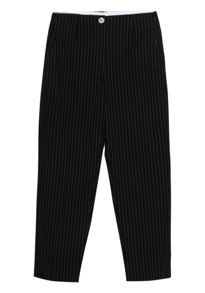 GANNI pinstriped high-waist tapered trousers - Black