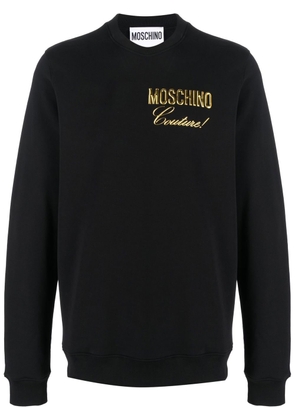 Moschino metallic logo-print sweatshirt - Black