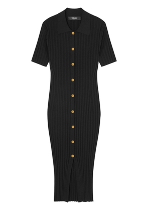 Versace knitted midi shirt dress - Black