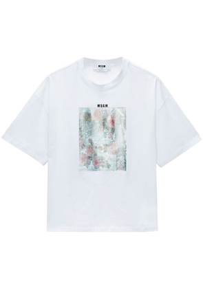 MSGM graphic-print drop-shoulder T-shirt - White