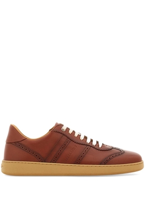 Ferragamo logo-debossed leather sneakers - Brown