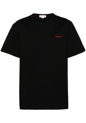 Alexander McQueen logo-embroidered cotton T-shirt - Black