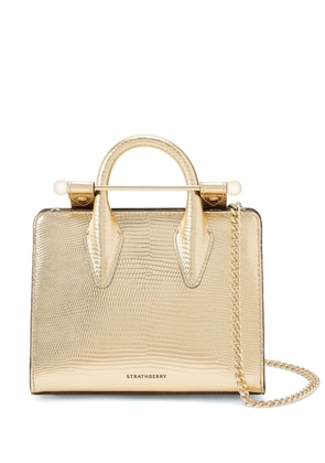 Strathberry The Strathberry Nano leather tote bag - Gold