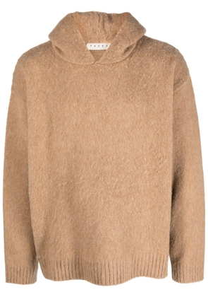 Paura brushed-effect virgin wool hoodie - Brown