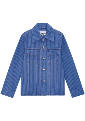 GANNI striped denim jacket - Blue