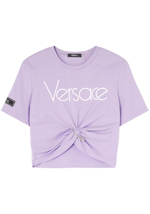 Versace Safety Pin cropped T-shirt - Purple