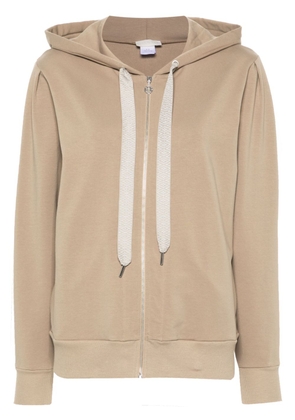 Hanro jersey zipped hoodie - Brown