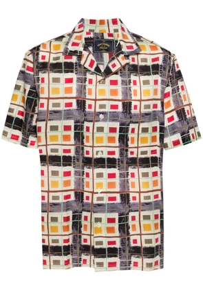 Portuguese Flannel geometric-print camp-collar shirt - Blue
