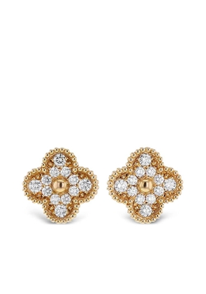 Van Cleef & Arpels 2020s 18kt rose gold Alhambra diamond earrings - Yellow