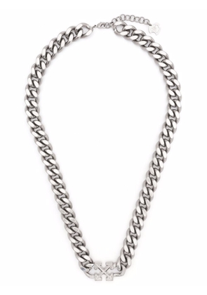 Off-White Arrows curb chain necklace - Silver
