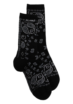 Alanui paisley-print socks - 1003 BLACK - BLACK