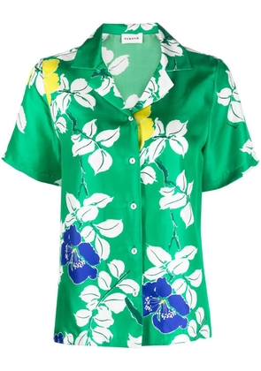 P.A.R.O.S.H. floral-print satin shirt - Green