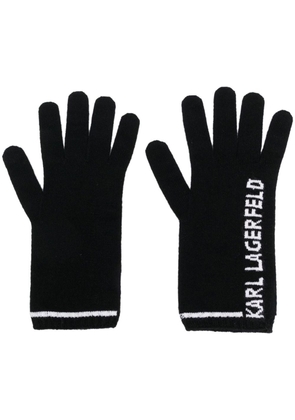 Karl Lagerfeld K/Essential knitted gloves - Black