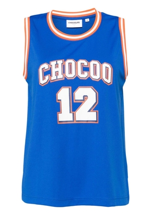 CHOCOOLATE logo and number tank top - Blue