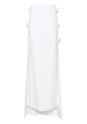 Huishan Zhang Sabina bow-detail crepe midi skirt - White