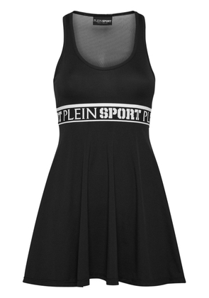 Plein Sport logo-band sleeveless mini dress - Black