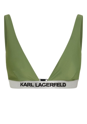 Karl Lagerfeld logo-underband triangle bikini top - Green