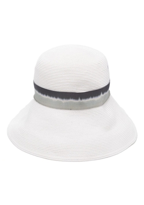 Emporio Armani ribbon-band interwoven hat - White