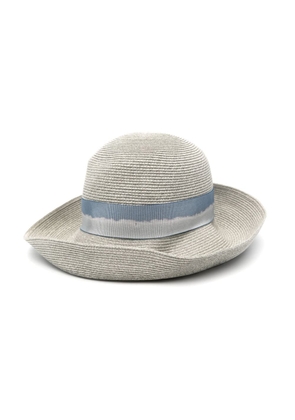 Emporio Armani ribbon-band interwoven hat - Grey