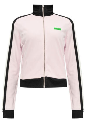GANNI logo-patch high-neck track jacket - Pink