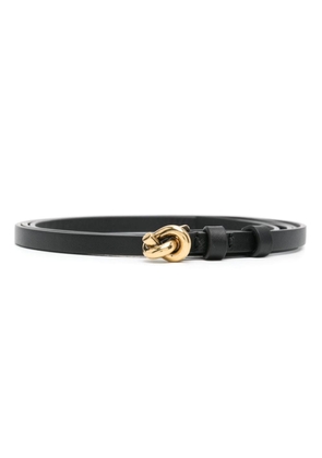 Bottega Veneta knot-buckle thin leather belt - Black