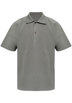 Homme Plissé Issey Miyake short-sleeve plissé polo shirt - Grey