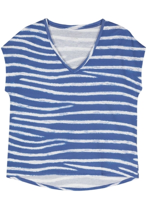 Majestic Filatures striped V-neck T-shirt - Blue
