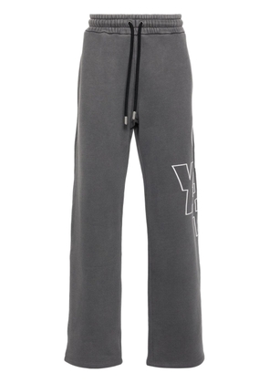 Off-White logo-embroidered straight trousers - Grey