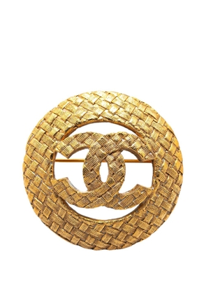 CHANEL Pre-Owned 1980-1990 CC costume brooch - Gold