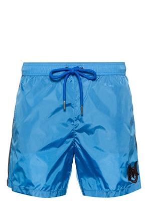 Moncler side-stripe swim shorts - Blue