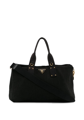 Prada Pre-Owned 2013-2023 Tweed satchel - Black