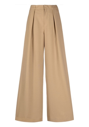 Closed high-waisted tailored trousers - Neutrals