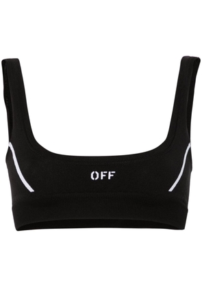 Off-White logo-embroidered sports bra - Black