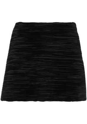 George Keburia plissé charmeuse mini skirt - Black