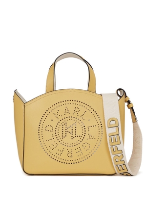 Karl Lagerfeld K/Circle perforated-logo tote bag - Yellow