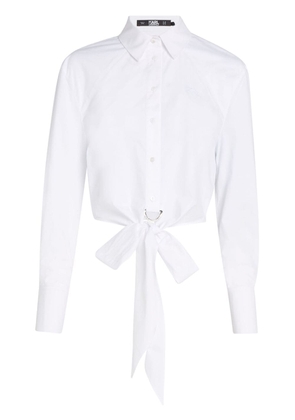 Karl Lagerfeld cropped poplin shirt - White