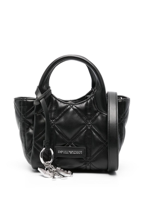 Emporio Armani mini quilted leather tote bag - Black