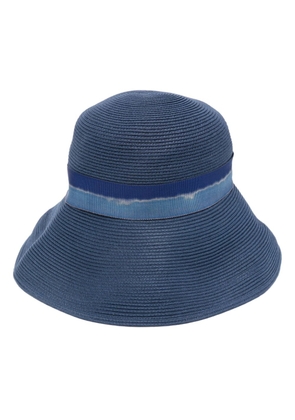 Emporio Armani ribbon-band interwoven hat - Blue