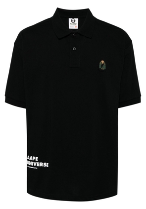 AAPE BY *A BATHING APE® logo-print cotton polo shirt - Black