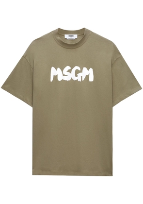 MSGM brushed-logo T-shirt - Green