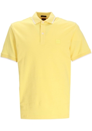 BOSS logo-appliqué cotton polo shirt - Yellow