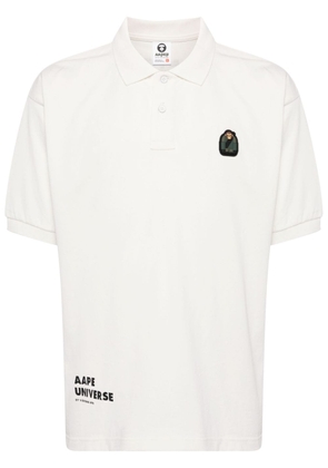 AAPE BY *A BATHING APE® logo-print cotton polo shirt - White