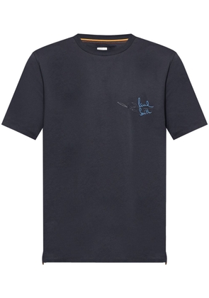 Paul Smith logo-embroidered organic-cotton T-shirt - Blue