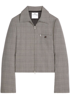 Courrèges Prince of Wales-pattern zip-fastening jacket - Black