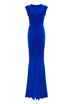 Norma Kamali plunging V-neck maxi dress - Blue