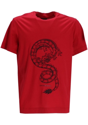 Emporio Armani graphic-print crew-neck T-shirt - Red