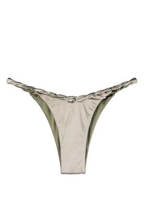 Isa Boulder high-cut braided bikini bottoms - Silver
