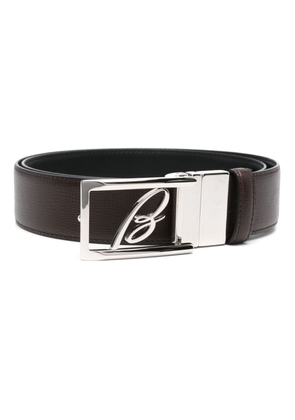 Brioni B-logo buckle leather belt - Brown
