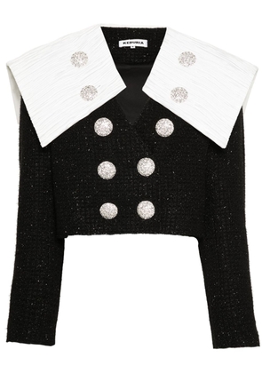 George Keburia colourblock tweed jacket - Black