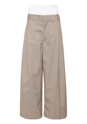 Hed Mayner layered wide-leg trousers - Neutrals
